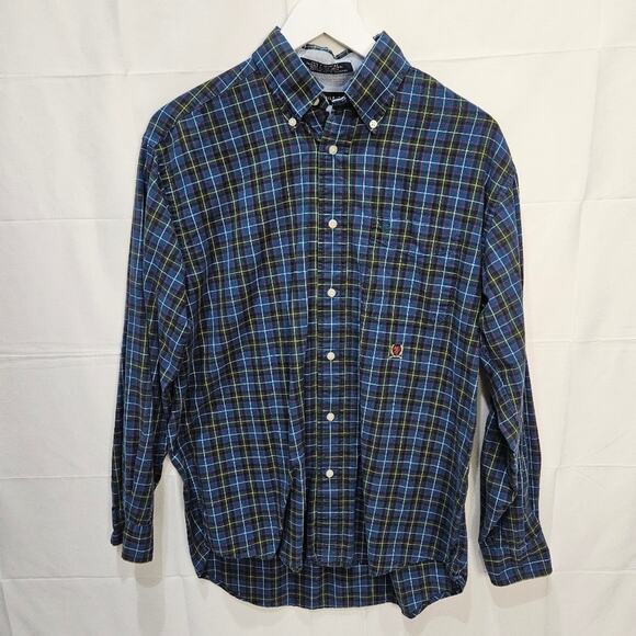 VTG Tommy Hilfiger 2001 Button Down Plaid Long Sleeve Shirt Blue Size Small - Picture 1 of 9